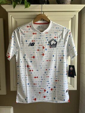 New Balance 2023-24 Lille OSC Away Soccer Jersey NWT White Men Small Shirt